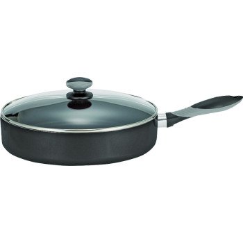 T-fal MIR-A7978284M Jumbo Fry Pan, 12 in Dia, Aluminum, Black, Non-Stick: Yes, Dishwasher Safe: Yes, Soft-Grip Handle