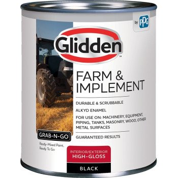 Glidden GLFIIE50BL-04 Exterior Paint, High-Gloss, Black, 1 qt