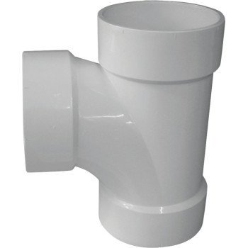 Canplas 192156 Sanitary Pipe Tee, 6 in, Hub, PVC, White