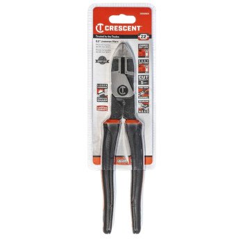 Crescent Z2 K9 Series Z20509CG Lineman's Plier, 9.6 in OAL, 5 AWG Cutting Capacity, 1.6 in Jaw Opening, 0.31 in W Jaw