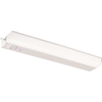 GOOD EARTH LIGHTING G9318P-T8-WH-I Fluorescent Light, 120 V, 1-Lamp, 3500 K Color Temp, Metal Fixture, White Fixture