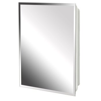 Zenith MP109 Medicine Cabinet, 16 in OAW, 4-1/2 in OAD, 20 in OAH, Polystyrene, Metallic, 2-Shelf