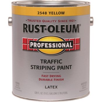 Rust-Oleum 2548402 Traffic Striping Paint, Flat, Traffic Yellow, 1 gal Pail