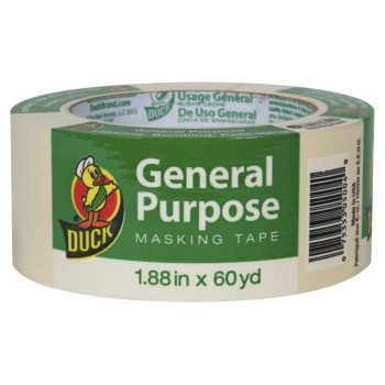 Duck 394700 Masking Tape, 60 yd L, 1.88 in W, Beige