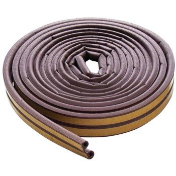 M-D 63602 Weatherstrip Tape, 11/32 in W, 17 ft L, EPDM Rubber, Brown