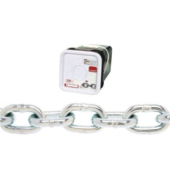 Campbell 0143436 Proof Coil Chain, 1/4 in, 100 ft L, 30 Grade, Steel, Galvanized