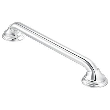 Moen Home Care Series LR8716D3CH Designer Grab Bar, 16 in L Bar, 250 lb, Stainless Steel, Chrome, Screw Mounting