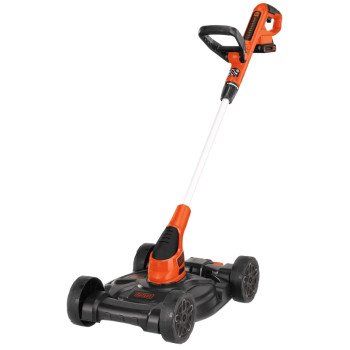 Black+Decker MTC220 Compact Mower, Battery Included, 2 Ah, 20 V, Lithium-Ion, 12 in W Cutting