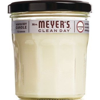 Mrs. Meyer's 41116 Soy Candle, Lavender Fragrance, 35 hr Burning, White Candle