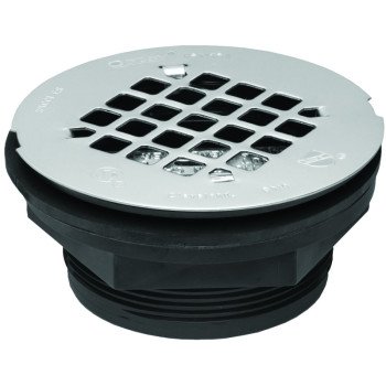 Oatey 42084 Shower Drain, ABS, Black, Specifications: Snap-In Cover Design, Round Shape, For: 2 in SCH 40 DWV Pipes