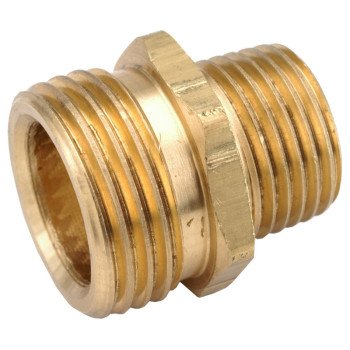 Anderson Metals 757478-1208 Hose Adapter, 3/4 x 1/2 in, MGH x MIP, Brass, For: Garden Hose