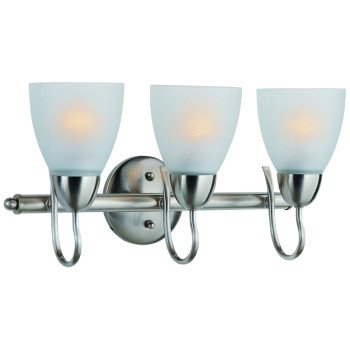 Boston Harbor A2242-93L Vanity Bar Fixture, 60 W, 3-Lamp, A19 or CFL Lamp, Steel Fixture, Brushed Nickel Fixture