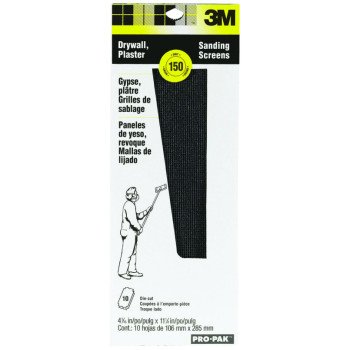 3M 99437 Sanding Screen, 11 in L, 4-3/16 in W, 150 Grit, Silicone Carbide Abrasive, Cloth Backing