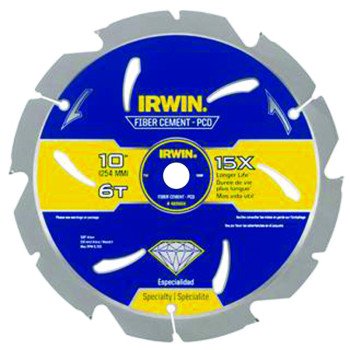 Irwin 4935624 Circular Saw Blade, 10 in Dia, 5/8 in Arbor, 6-Teeth, Carbide Cutting Edge