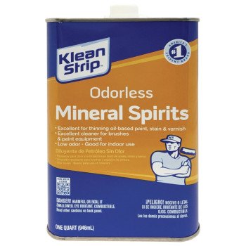 Klean Strip QKSP94005 Mineral Spirit Thinner, Liquid, Solvent, Light Yellow, 1 qt, Can