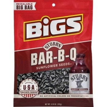 Bigs 607455 Sunflower Seeds, Tangy BBQ, 5.35 oz, Bag