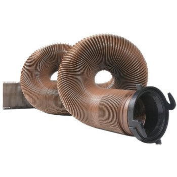 Camco USA 39691 Sewer Hose, 15 ft Extended, 27 in Compressed L, HTS Vinyl, Brown