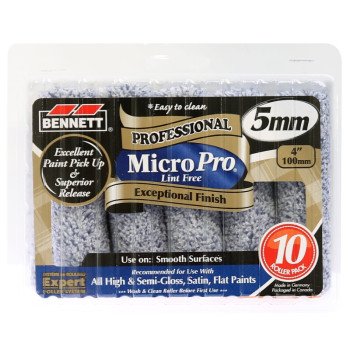 Bennett 10X4 MP5 Pile Roller, 5 mm Thick Nap, 4 in L, Microfiber Cover