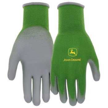 GLOVE PU PALM GRN SHELL YOUTH