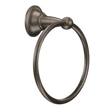 Moen Sage Series DN6886ORB Towel Ring, 6 in Dia Ring, 22 lb, Brass/Zinc, Oil-Rubbed Bronze, Screw Mounting