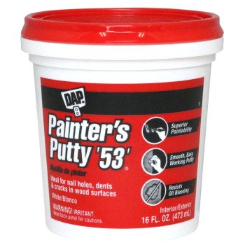 DAP 12242 Painter's Putty, Paste, Musty, White, 1 pt Tub