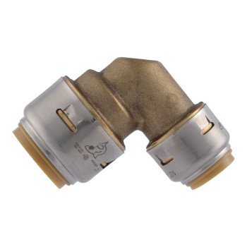 SharkBite UR274A Reducing Elbow, 3/4 x 1/2 in PTC, Brass, 200 psi Pressure