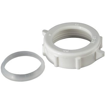 Plumb Pak PP956 Slip-Joint Nut, Specifications: 1-1/4 x 1-1/4 in, PVC, White