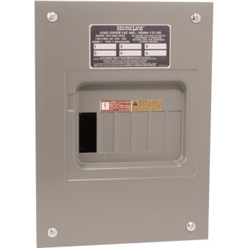 Square D Homeline HOM612L100FCP Load Center, 100 A, 6 -Space, 12 -Circuit, Main Lug, NEMA 1 Enclosure, Gray