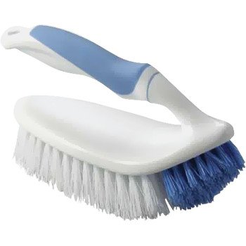 Simple Spaces YB88183L Scrubber Brush, 1 in L Trim, PP/PVC Bristle, Blue/White Bristle, 2-3/4 in W Brush