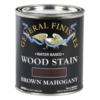 GENERAL FINISHES WYQT Wood Stain, Tint Base, Brown Mahogany, Liquid, 1 qt, Can