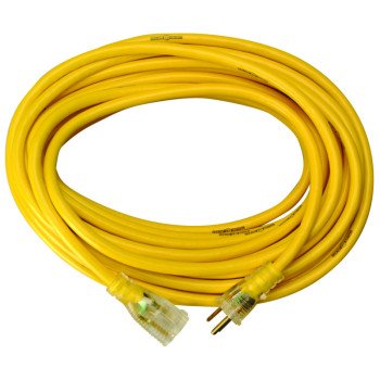CCI 2805 Extension Cord, 10 AWG Cable, 50 ft L, 15 A, 125 V, Yellow