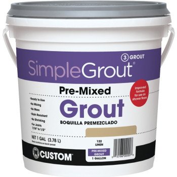 CUSTOM PMG1221-2 Tile Grout, Paste, Characteristic, Linen, 1 gal Pail