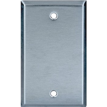 Eaton 93151-BOX1 Blank Wallplate, 4-1/2 in L, 2-3/4 in W, 0.032 in Thick, 1-Gang, Stainless Steel, Box