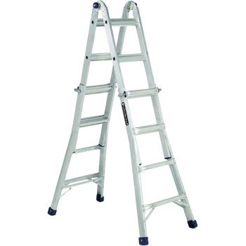 Louisville L-2098-22 Multi-Purpose Ladder, 11 to 19 ft Max Reach H, 20-Step, Type IA Duty Rating, Aluminum