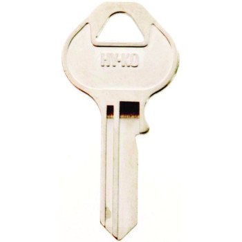 Hy-Ko 11010M12 Key Blank, Brass, Nickel, For: Master Locks and Padlocks