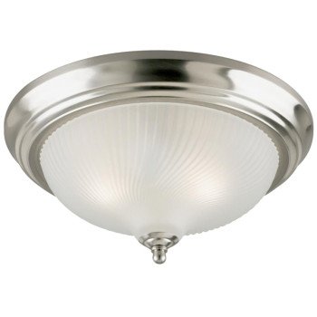 Westinghouse 6430500 Flush Mount Ceiling Fixture, 2-Lamp, Brushed Nickel Fixture