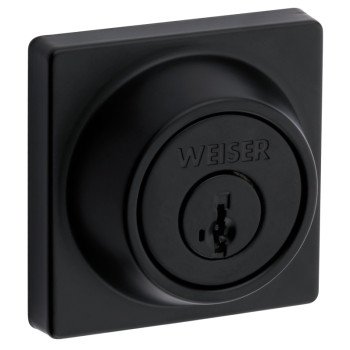 Weiser Elements Series 9GDC94710-063 Deadbolt, Grade 3 Grade, Keyed Key, Matte Black, 2-3/8, 2-3/4 in Backset