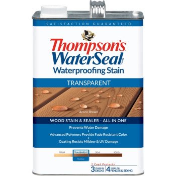 Thompson's WaterSeal TH.091301-16 Wood Sealer, Transparent, Liquid, Chestnut Brown, 1 gal