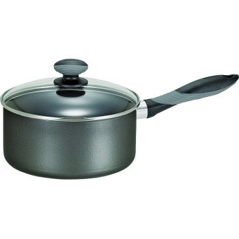 T-fal MIR-A7972494M Sauce Pan with Glass Lid, 3 qt Capacity, Aluminum, Thumb Rest Handle