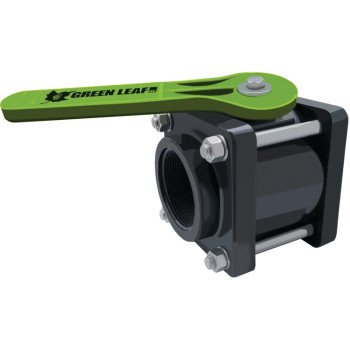 Green Leaf V204FP Ball Valve, 2 in Connection, Female NPT, 100 psi Pressure, Manual Actuator, Polypropylene Body