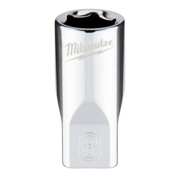 Milwaukee 45-34-9034 Socket, 8 mm Socket, 1/4 in Drive, 6-Point, Chrome Vanadium Steel, Chrome