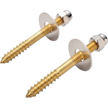 ProSource 24448-3L Screw Set, Brass, Brass, For: Use to Attach Toilet to Flange