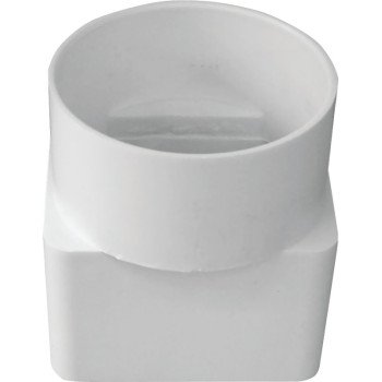 Canplas 414431BC Downspout Adapter, 2 x 3 in Connection, Hub, PVC, White