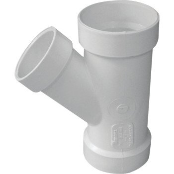 IPEX 192328L Pipe Wye, 4 x 4 x 2 in, Hub, PVC, White, SCH 40 Schedule