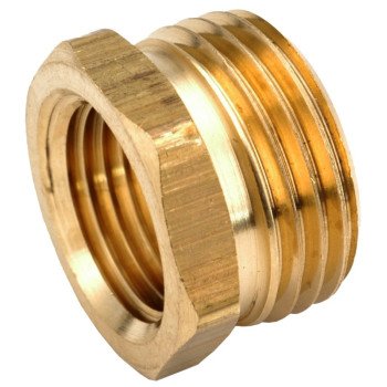 Anderson Metals 757480-1208 Hose Adapter, 3/4 x 1/2 in, MGH x FIP, Brass, For: Garden Hose