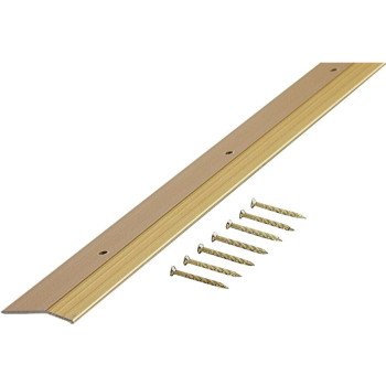 M-D 72256 Carpet Trim, 72 in L, 1.38 in W, Smooth Surface, Aluminum, Satin Brass