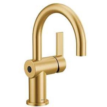 Moen Cia Series 6221EWBG Bathroom Faucet, 1.2 gpm, 1-Faucet Handle, Metal, Brushed Gold, Lever Handle, High-Arc Spout