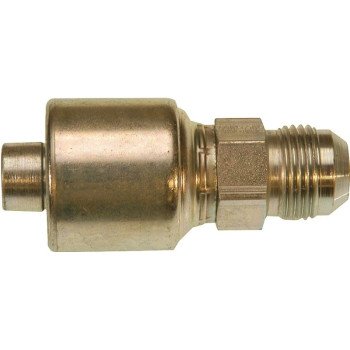 Gates MegaCrimp G25165-0608 Hose Coupling, 3/4-16, Crimp x JIC, Straight Angle, Steel, Zinc