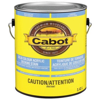 Cabot 1800 1807C Solid Acrylic Deck Stain, Liquid, 1 gal