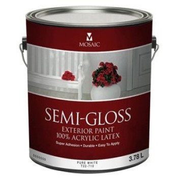 Mulco T22-710 3.78 Latex Paint, Semi-Gloss, White, 3.78 L